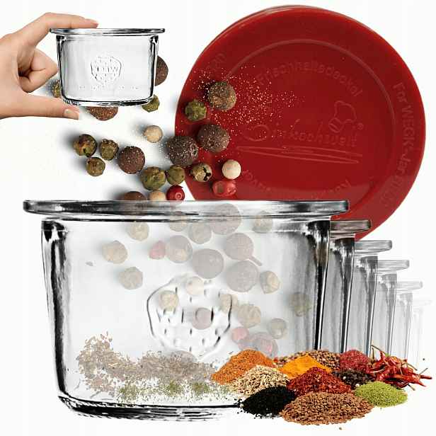 Sklenice Weck 80 ml zavařeniny Mold žáruvzdorné silikonové víko 6 Ks Trvanlivé