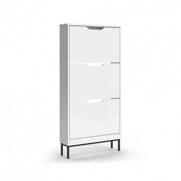 Vicco BOTNÍK NA BOTY Luca, Bílá, 59 x 123 cm se 3 výklopnými přihrádkami
