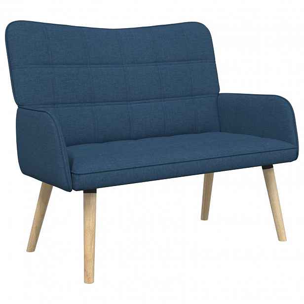 vidaXL Sofa pro dvě osoby Modrá 115 x 61 x 87 cm Textil