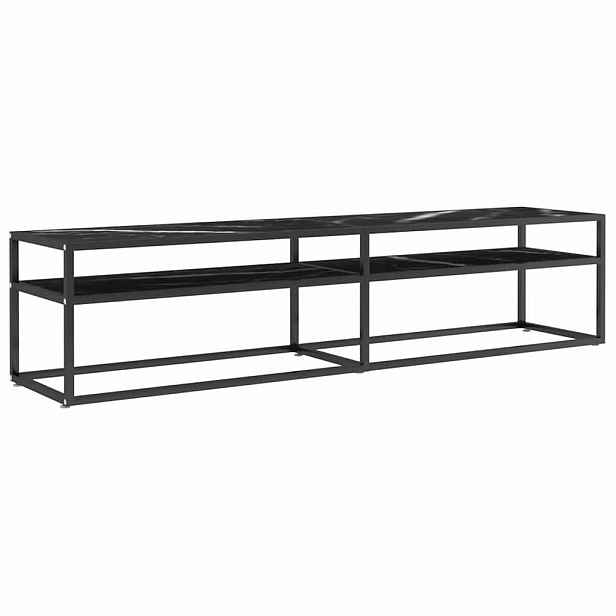 vidaXL TV stolek černý mramor 180 x 40 x 40,5 cm tvrzené sklo