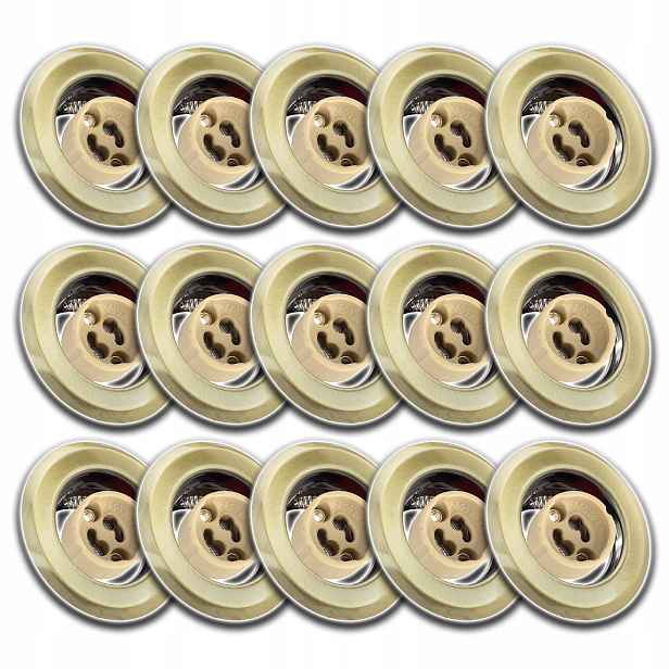 15x Stropní Svítidlo Lampa Na Žárovku GU10 Zásuvka Konektor Žárovky Kulatá