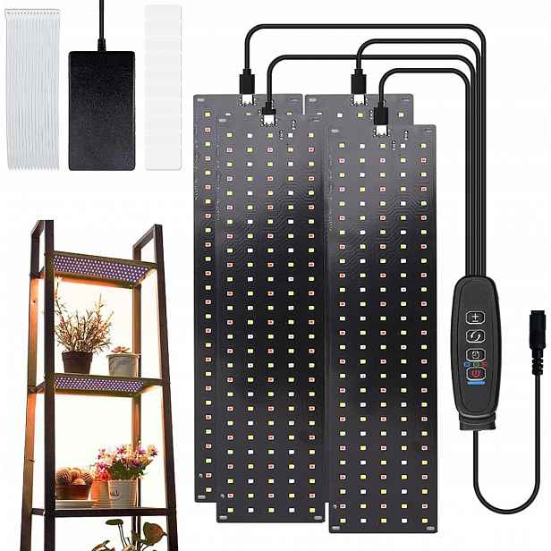 Led Lampa Pro Rostliny 540 Diod Panel 4 Ks Časovač