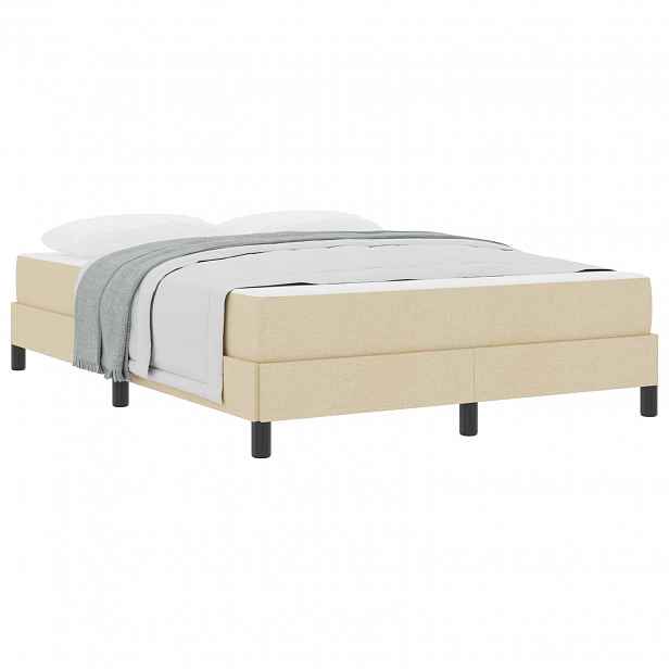 vidaXL Postel s boxspringem Krémová 160 x 200 cm textil