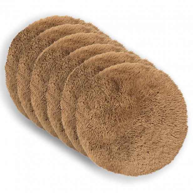 vidaXL Povlak na polštář 6 pcs HEERLEN Taupe Ø 30 cm PV fleece