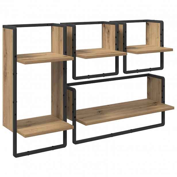 vidaXL Sada nástěnných polic 4 ks Artisanový dub 65 x 25 x 30 cm