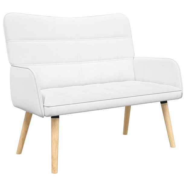 vidaXL Sofa pro dvě osoby Bílá 115 x 61 x 87 cm Textil