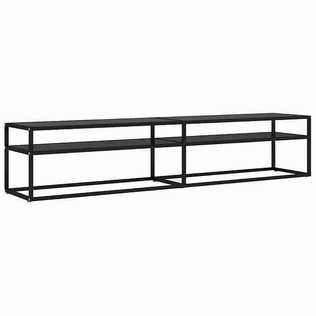 vidaXL TV stolek černý 200 x 40 x 40,5 cm tvrzené sklo
