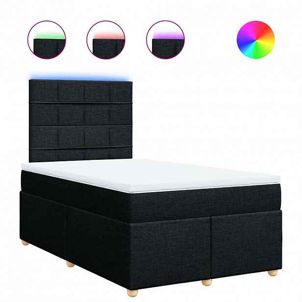 vidaXL Box spring postel s matrací černá 120x190 cm textil