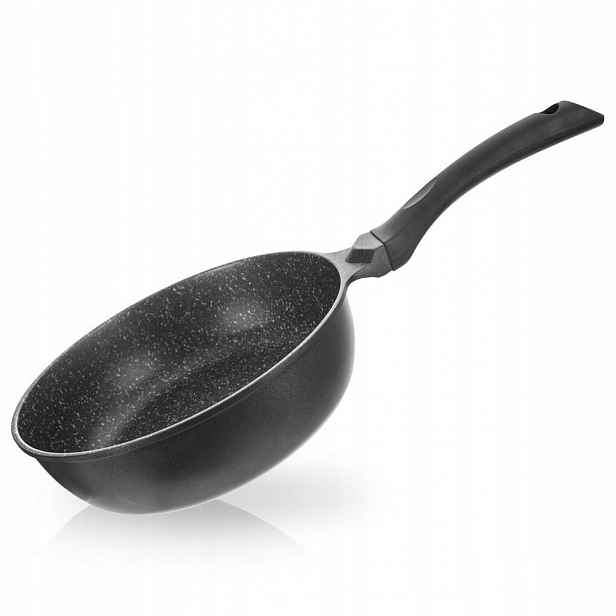 Hluboká granitová pánev 24 cm, černá indukce