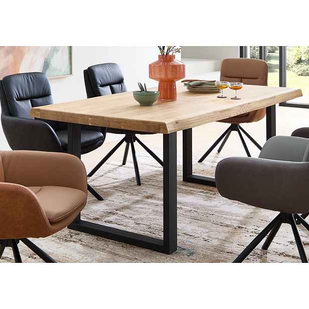 Jídelní stůl z dubového dřeva Chris U, 180x100 cm