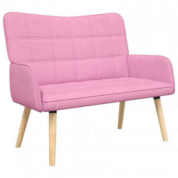 vidaXL Sofa pro dvě osoby Růžová 115 x 61 x 87 cm Textil