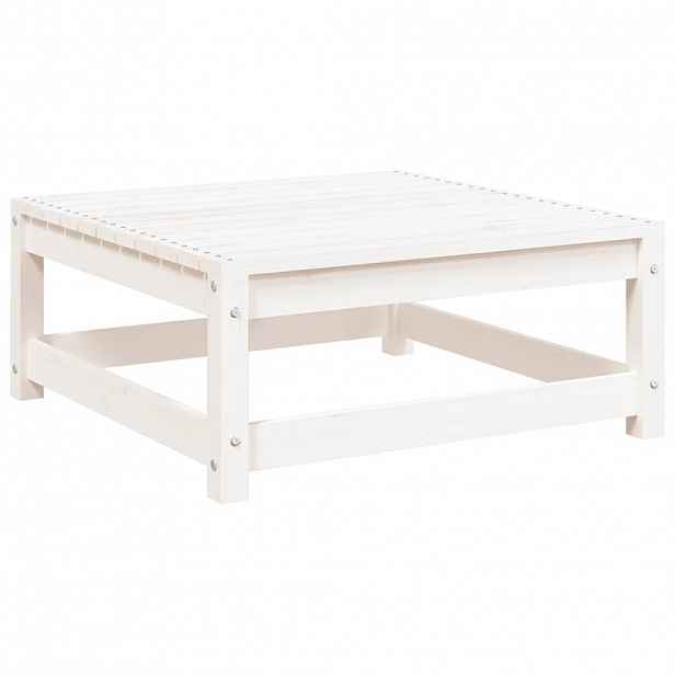 vidaXL Zahradní podnožka bílá 70 x 70 x 30 cm masivní borové dřevo