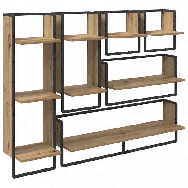 vidaXL Sada nástěnných polic 6 ks Artisanový dub 100 x 25 x 30 cm