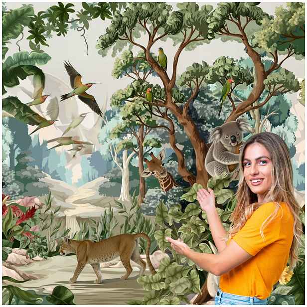 Fototapeta Pro Děti Džungle safari divoká zvířata 392x260 DS08F