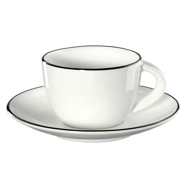 Hrníček s proužkem na espresso s podšálkem 0,07 l A TABLE LIGNE NOIR ASA Selection - bílý