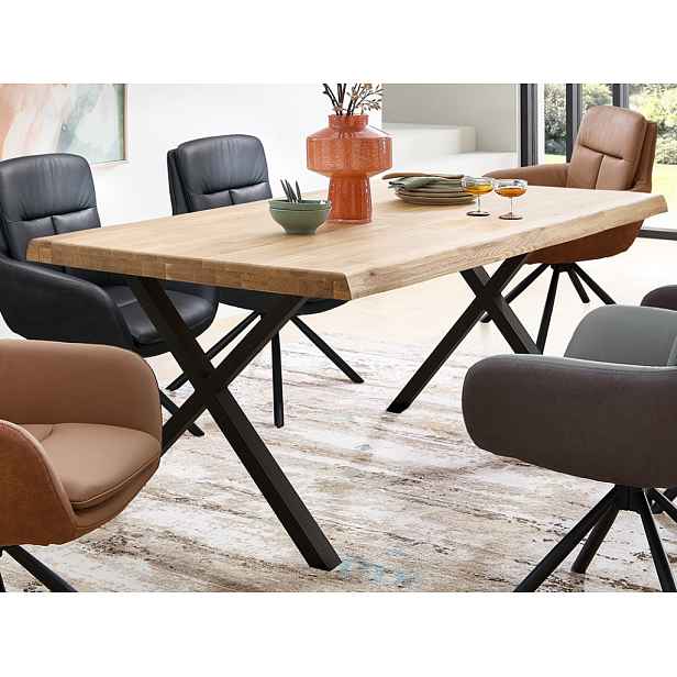 Jídelní stůl z dubového dřeva Chris X, 180x100 cm