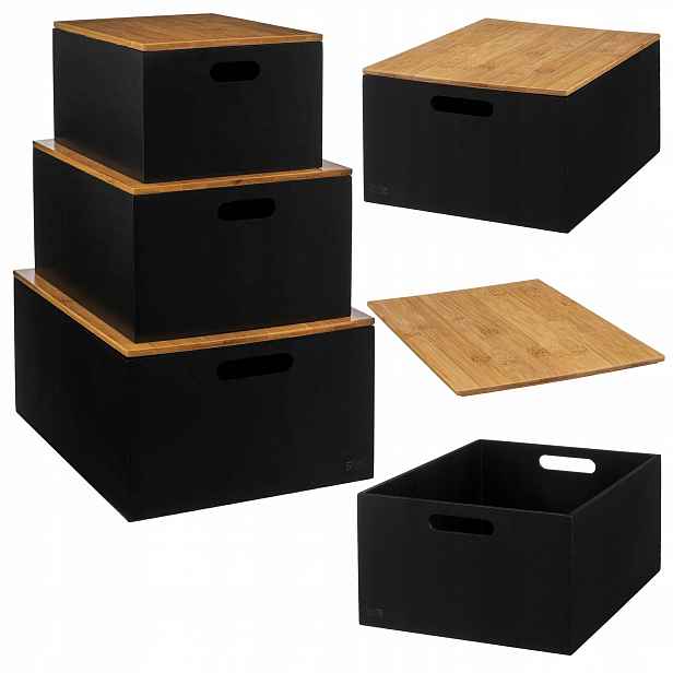 Kontejner Krabička Organizér S Víkem Box Pro Skladování Uzamykatelný Set