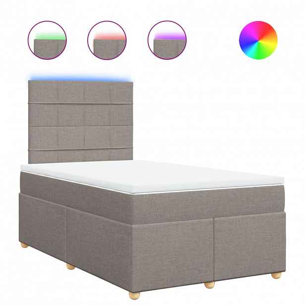 vidaXL Box spring postel s matrací taupe 120x190 cm textil