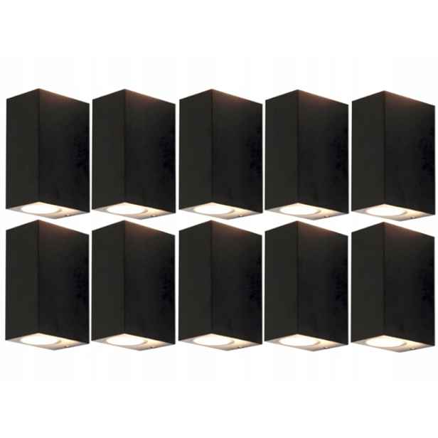 10x Černá Lampa Horní Spodní Oboustranná Hliníková Zahradní Fasádní Lampa