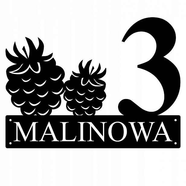 Číslo Na Dům 60cm Tabule Adresa Ocel 2MM Malinová ul.