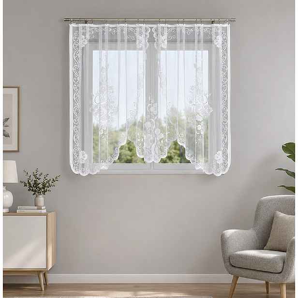 Dekorační oblouková krátká záclona na žabky FUKSJA 400x160 cm MyBestHome