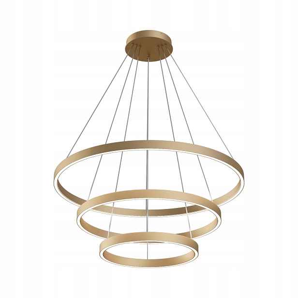 Mosazný lustr 3 kroužky moderní Led neutrální barva 80 cm Maytoni