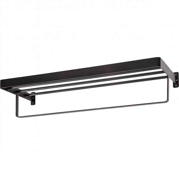 Nástěnný věšák na ručníky HANDY 60x22 cm, černý