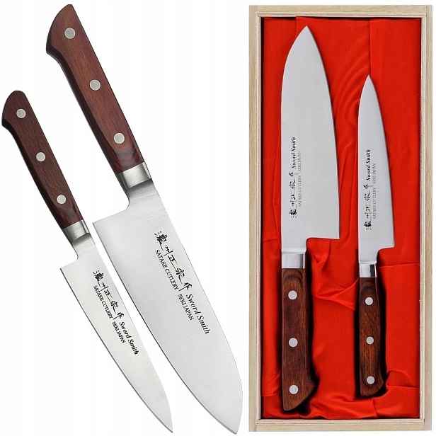 Satake Kotori Japonská sada 2 univerzálních nožů 13 cm a Santoku 17 cm V Pouzdru