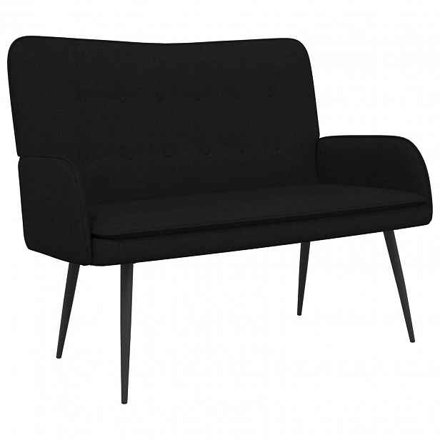 vidaXL Sofa pro dvě osoby Černá 115 x 61 x 87 cm Textil