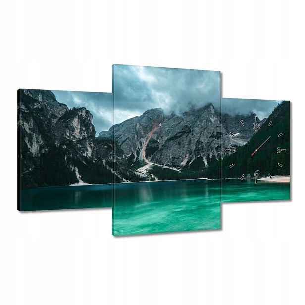 Hodiny 100x60 Horské jezero Krajina