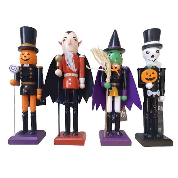 4 x Louskáček Set: Baba Jaga, Vlad Dracula, Dýně, Skeletor