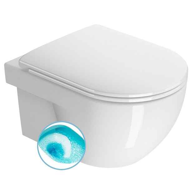GSI TONO závěsná WC mísa, Swirlflush, 35x52cm, bílá ExtraGlaze