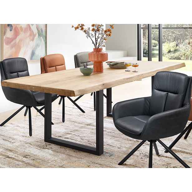 Jídelní stůl z dubového dřeva Chris U, 240x100 cm