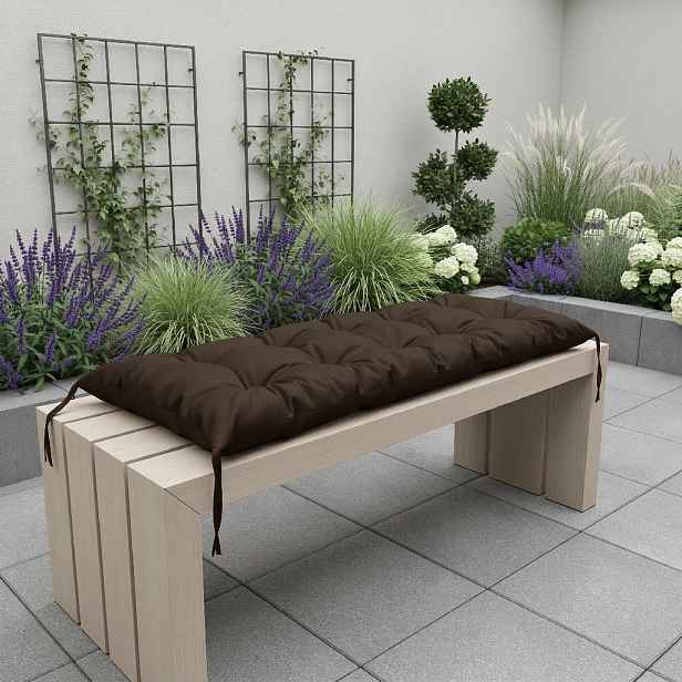 Prošívané sezení na lavici WILSON color 27 tmavě hnědá různé rozměry, polstr na zahradní lavici - sedák Mybesthome Rozměr: 120x60 cm