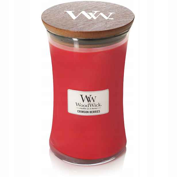 Tradiční sójová svíčka Crimson Berries Woodwick 1 ks 610 g