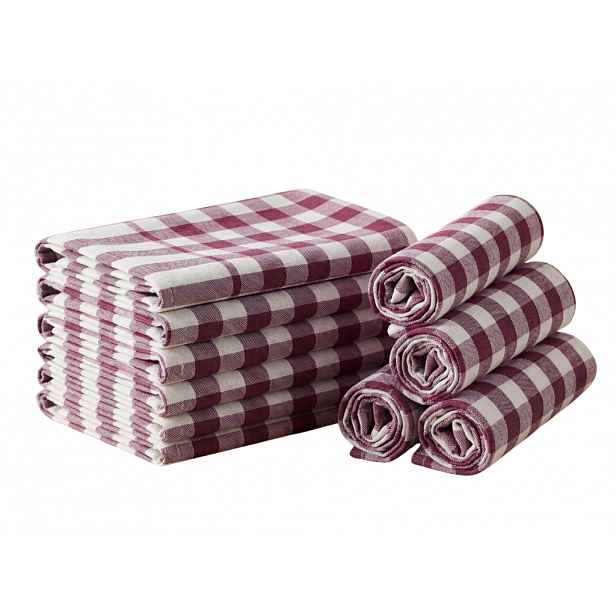 Utěrka CORIVA 50x70 cm červená, set 10 ks