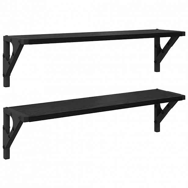vidaXL Nástěnné poličky 2 ks Černý dub 60 x 15 x 15,5 cm