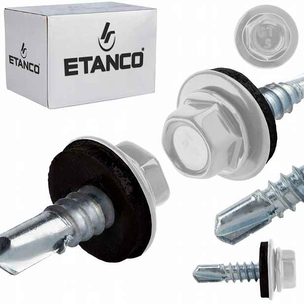 Samovrtné šrouby do kovu 5 mm 5,5 x 19 mm Ral 9010 250 ks Etanco GT5 Z14