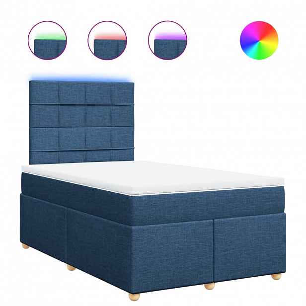 vidaXL Box spring postel s matrací černá 120x190 cm textil