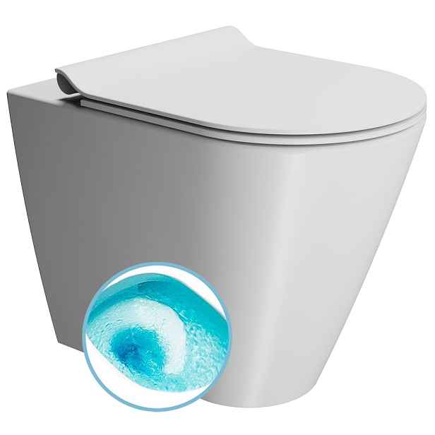 GSI KUBE X WC mísa stojící, Swirlflush, 36x55cm, spodní/zadní odpad, bílá dual-mat