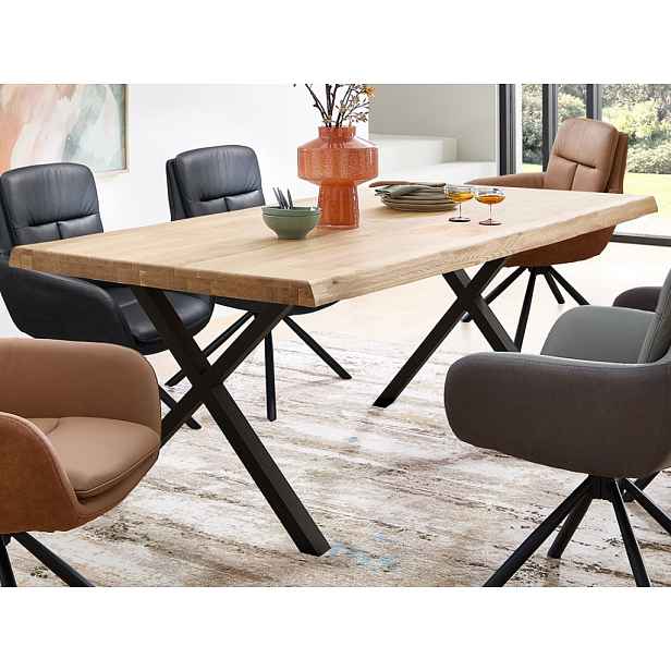 Jídelní stůl z dubového dřeva Chris X, 200x100 cm