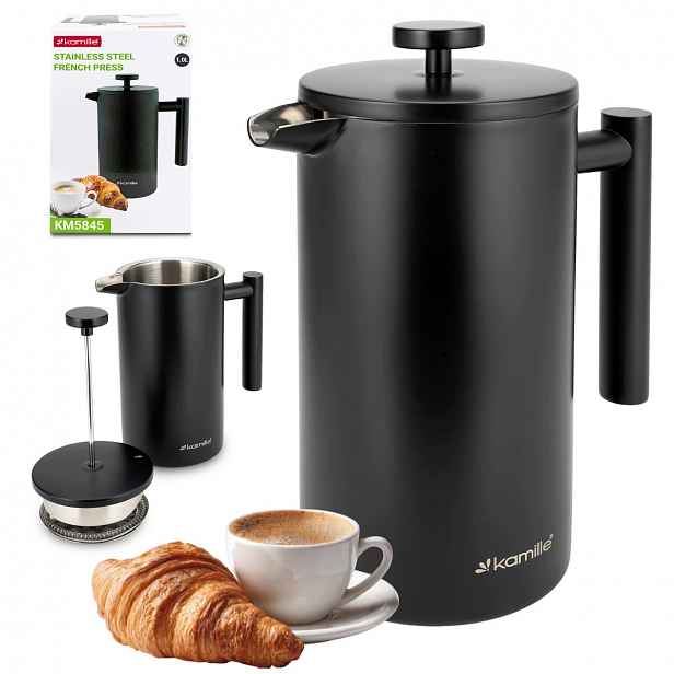 Kávovar Na Čaj French Press Konvice 1 L Ocelová Kamille
