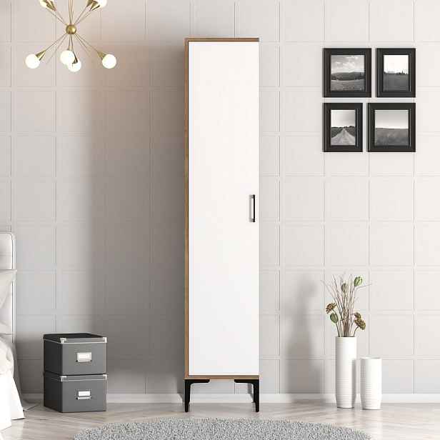 Šatní skříň Kumsal S - Walnut, White