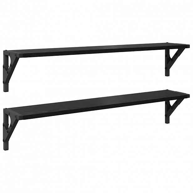 vidaXL Nástěnné poličky 2 ks Černý dub 80 x 15 x 15,5 cm