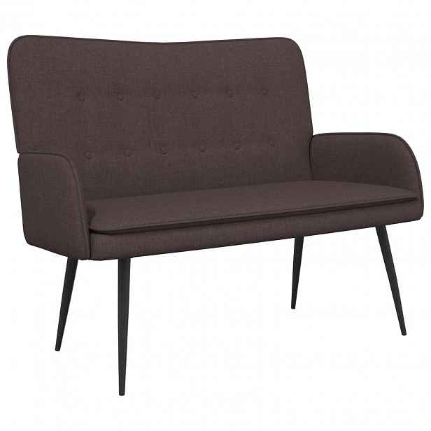 vidaXL Sofa pro dvě osoby Tmavě hnědá 115 x 61 x 87 cm Textil