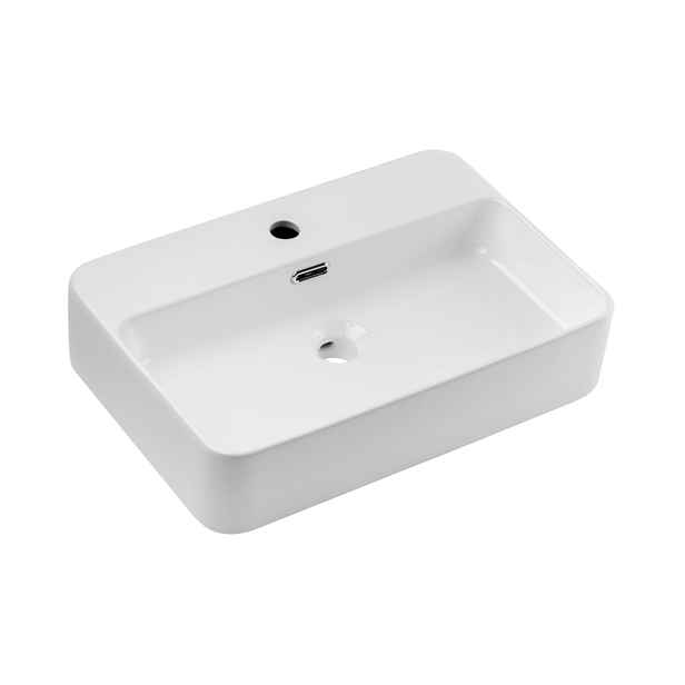 ArtCom Keramické umyvadlo TRUST 2 E-6282 | bílý lesk 55 cm