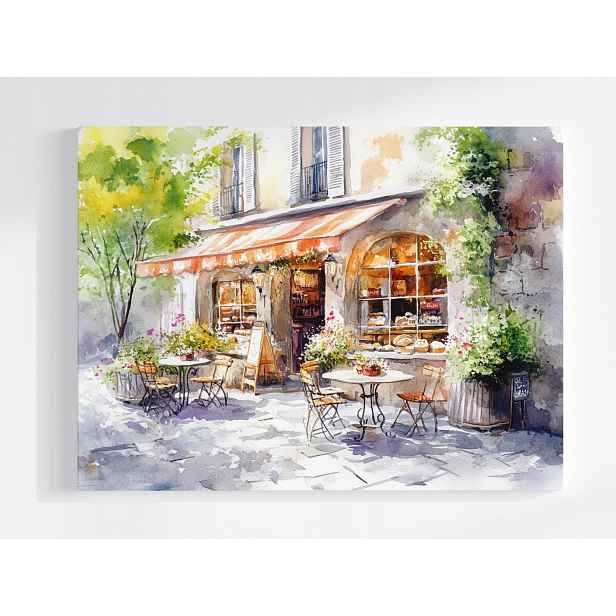 Plakát Město Městečko Pekárna Kavárna Pohled 100x75