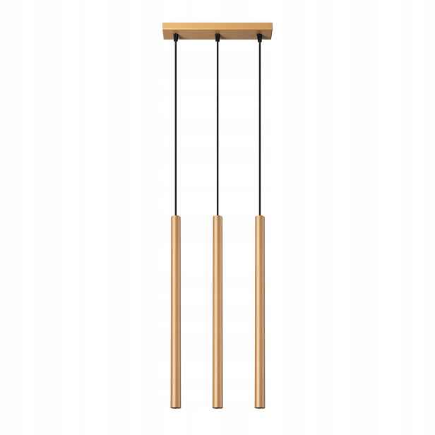 Sollux Závěsná lampa Pastelo zlatá trojitá tuba 3xG9 8W