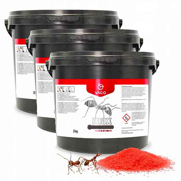 3x Vaco Na Mravence Ultra Silný Prášek Jed Přípravek Likviduje Hnízda 3KG