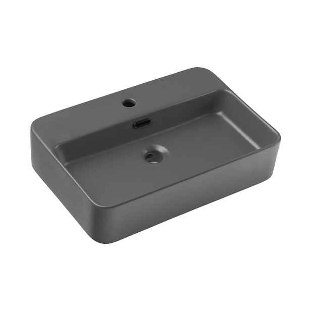 ArtCom Keramické umyvadlo TRUST 2 E-6282 | tmavě šedý mat 55 cm